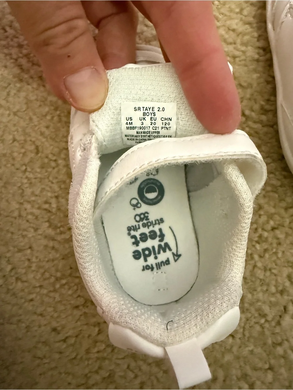Stride Rite Toddler White Velcro Sneakers